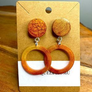 Copper circle earrings